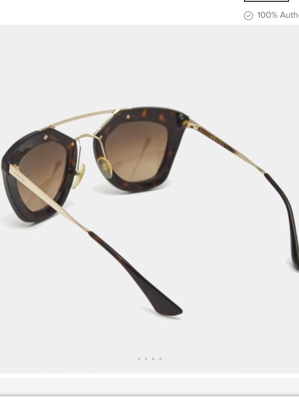 Authentic Prada Tortoise Brown Gradient Cat Eye Sunglasses